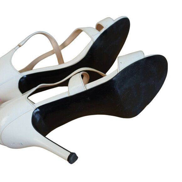 Nine‎ West Aubreyo Strap White Patent Stilettos Heels Size 8.5 - Picture 8 of 9